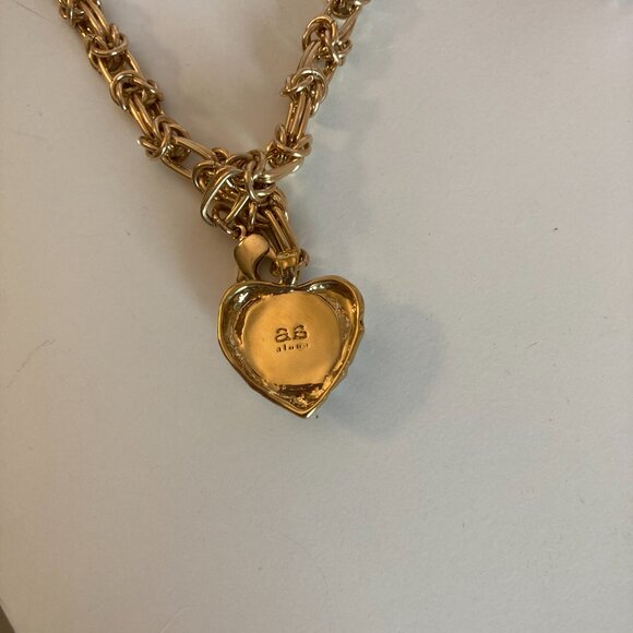 By Alona Eva gold heart necklace in Rose pink quartz - Picture 4 of 4